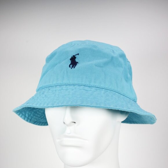NWT Polo Ralph Lauren True Aqua Beachside Bucket Hat L/XL Embroidered Pony Logo - Picture 1 of 4